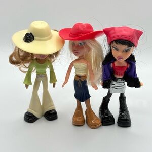 Lot Of 3 VTG  2003 Bratz X McDonald’s  Happy Meal Dolls Mini Plastic 5” Y2K